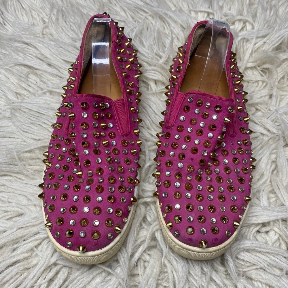 Christian Louboutin size 36 Suede crystal and spike slip on sneakers